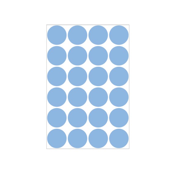 1" Color Coding Dots Blue - Sheet Form